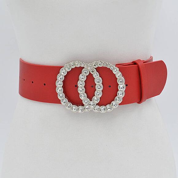 Rhinestone Filled Double Ring Belt main image 6